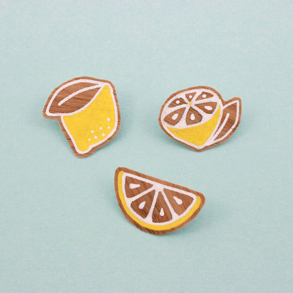 Broches de madera DIY Limones Broches de madera DIY Limones