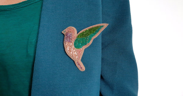 DIY Broche de pájaro bordado en oro con cannetille y jaseron por Dame Moustache DIY Broche de pájaro bordado en oro con cannetille y jaseron por Dame Moustache