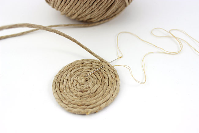 taza de hilo de cáñamo cómo coser detalles coupelle en fil de chanvre comment coudre détails