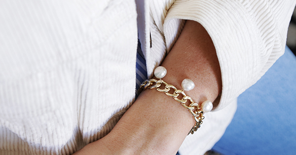 DIY Pulsera de moda con cadena grande, perlas de agua dulce y Cierre en T DIY Pulsera de moda con cadena grande, perlas de agua dulce y Cierre en T