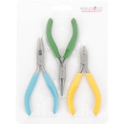 Kit de 3 Pinzas para Joyas de alta calidad para joyería - Pinza plana, Pinza redonda, Pinza cortante