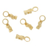 Mini terminal 0.5 à 0.9 mm de Plata 925 chapado Oro 3 micras x6