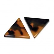 Dije triángulo de acetato de celulosa 16 mm Concha de tortuga Marrón/Negro x1