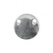 Dije redondo doble agujeros 12 mm De Acero Inox x1