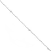 Cadena malla forçat ovalada alternada cuentas redondas 2.5 mm (1x3)Plata 925 x50cm