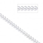 Cadena de espiga plateada 6,3 mm x 20cm