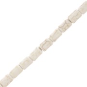 Cuenta tubo 6x4 mm Howlite imitación x38cm - Color Crudo