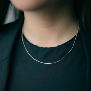 Gargantilla eslabón serpentina cuadrado 1,40 mm de Plata 925 x44 cm