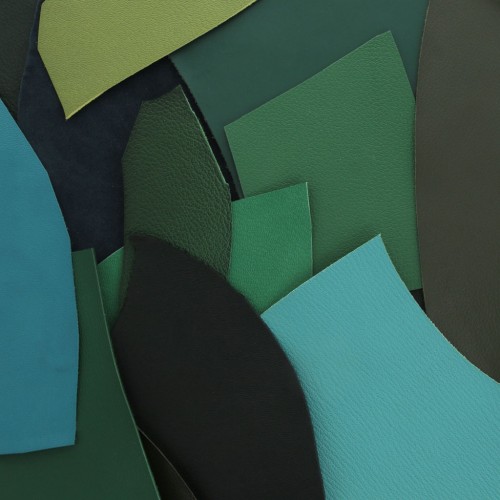 Retales de cuero de alta calidad / texturas diferentes - Verde x 200g