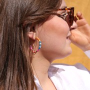 Cuentas arandalas Heishi de arcilla polimérica 5x1 mm Azul claro x39 cm