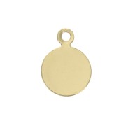 Dije redondo liso 8 mm - Chapado de Oro 3 micras x1
