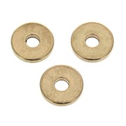Discos planos perforados lisos de latón estilo Heishi 6x1 mm - Dorado Rosa x15