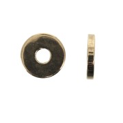 Discos planos perforados lisos de latón estilo Heishi 6x1 mm - Dorado Rosa x15