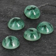 Cabuchón de resina gemas de imitación 6 mm Green Jade x1