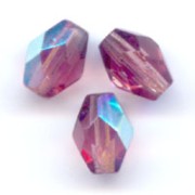 Cuenta facetada con forma de oliva, 6 x 4 mm - Amatista AB x25