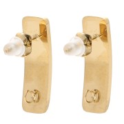 Ganchos pendientes rectangular 21x6 mm con un gancho abierto Acero inox Dorado x2