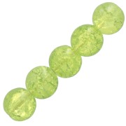 Cracked Beads 12 mm Light Olivine x5