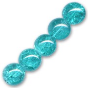 Cracked Beads 12 mm Aquamarine x5