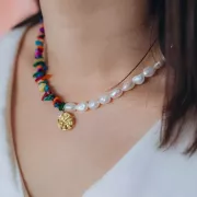 Cuentas de chips 8 - 11 mm - Howlite Turquoise x85 cm