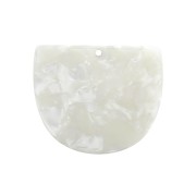 Colgante media luna acetato de celulosa 29x34 mm Blanco nacarado x1