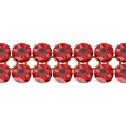 PureCrystal Crystal Mesh 40001 2 filas 5.3 mm Scarlet - Dorado x5cm