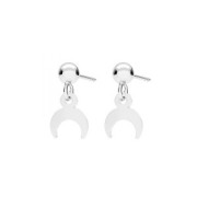 Dije mini cuerna media luna 8.5x7 mm de Plata 925 Dorado al oro fino x1