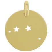 Colgante constelación de Aries 18 mm - Plateado 925 Dorado x1