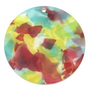 Colgante redondo plexiglas 39 mm escamas de tortuga - Multicolor x1