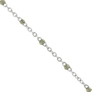 Cadena con cuentas de resina epoxi 2 mm - Acero inoxidable - Dorado de lentejuelas x1m
