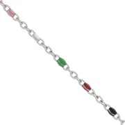 Cadena con cuentas de resina epoxi 2 mm - Acero inoxidable - Multicolor x1m