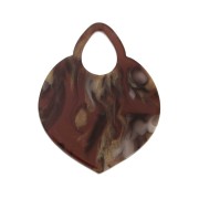 Colgante forma oriental calado 41.5x32 mm marmoleado Marrón - Blanco x1