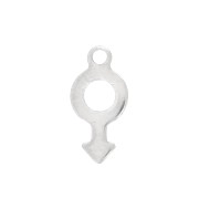 Dije símbolo masculino 12x6 mm - Acero inoxidable x1