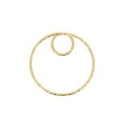 Colgante círculo diamantado 20 mm de plata 925 Dorado con oro fino x1