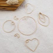 Colgante círculo diamantado 20 mm de plata 925 Dorado con oro fino x1