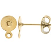 Ganchos pendientes de disco de 6 mm con anillo cerrado - Acero inoxidable 304L Dorado x2
