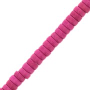 Arandelas Heishi 4x2 mm de imitación Howlite - Fucsia x39cm