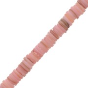 Cuentas arandelas Heishi de nácar teñidas 8 mm - Rosa x40cm