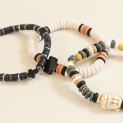 Cuenta cruz Grecque 15 mm imitación Howlite tintada - Turquesa x1