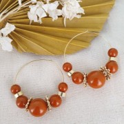 Cuenta de resina Opaco 8 mm - Malachite x1