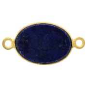 Entrepieza de piedra gemma 14x10mm Plata 925 dorada con oro fino Lapis lazuli
