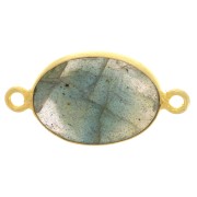 Entrepieza de piedra gemma 14x10mm Plata 925 Dorado à l'or fin Labradorite