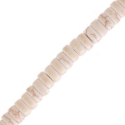 Cuentas arandelas Heishi 6x3 mm de imitación Howlite - Crème x38 cm