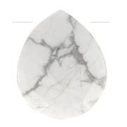 Cuenta gota facetada 12x10 mm en piedra gema - Howlite x1