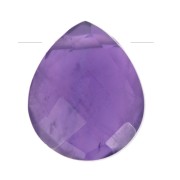 Cuenta gota facetada 12x10 mm en piedra gema - Amethyste x1