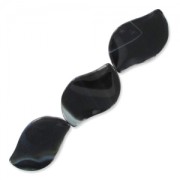 Cuenta Black Agate pétalo plano 38x24 mm x1