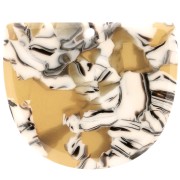 Colgante media luna acetato de celulosa 29x34 mm Ocre - Blanc x1