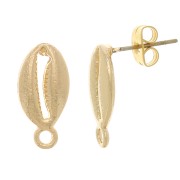 Pendientes de concha con anillo cerrado 17x8 mm - Oro x2