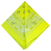 Pañuelo 100% algodón - Cachemira - Amarillo Fluo x1