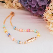 Surtido de cuentas Pony - 8x6 mm Multicolor Verde Pastel x50