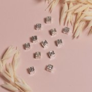 Cuenta letra alfabético cubo 5 mm con agujero grande - H - Plata 925 x1